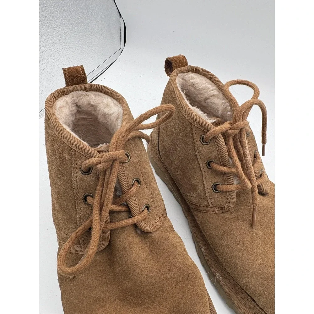UGG Boots Mens Size 7 Brown Suede Chukka‎ Shearling Lined Ankle Winter Warm